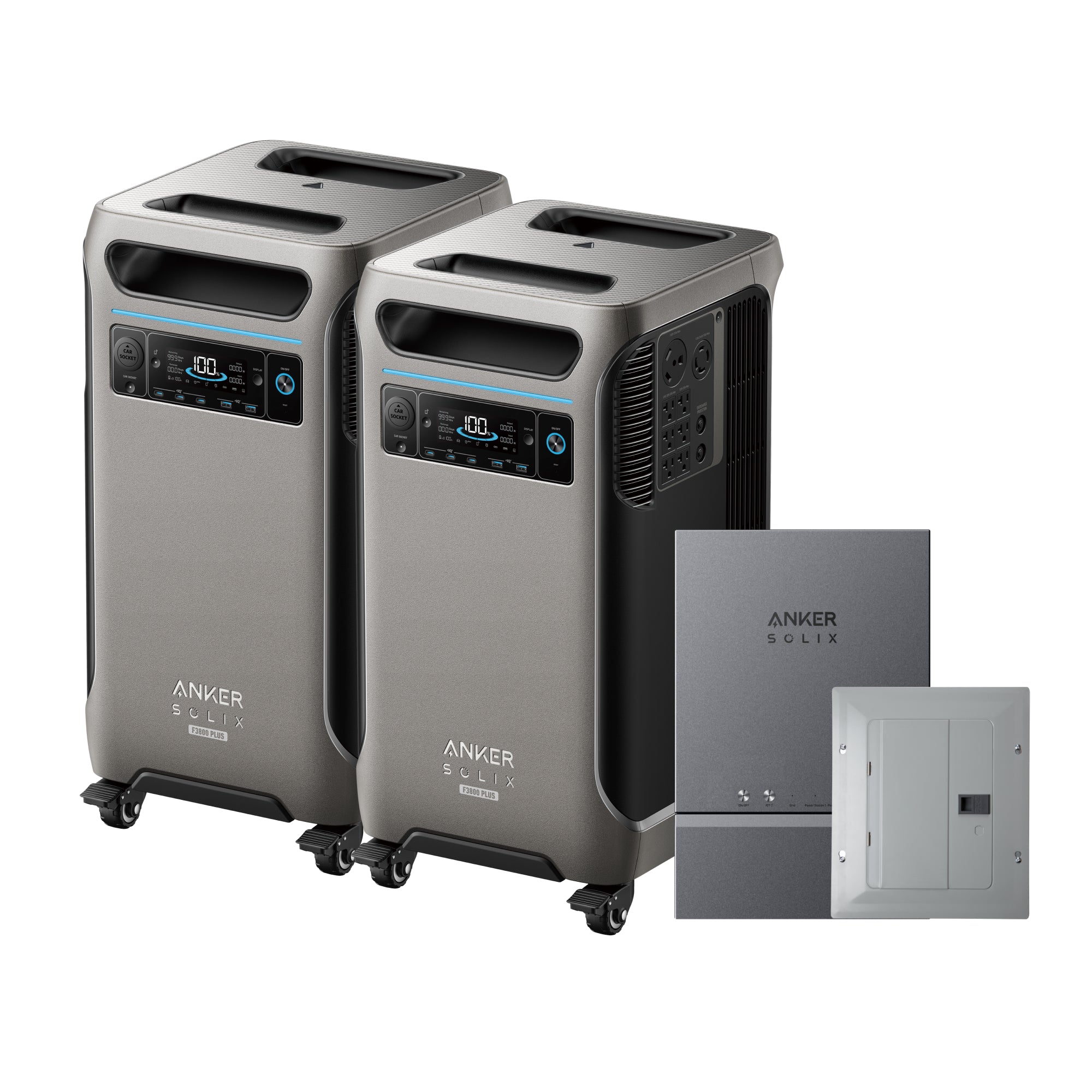 Anker 3840Wh F3800 Plus 2 w/ Home Panel Kit, Sub Panel