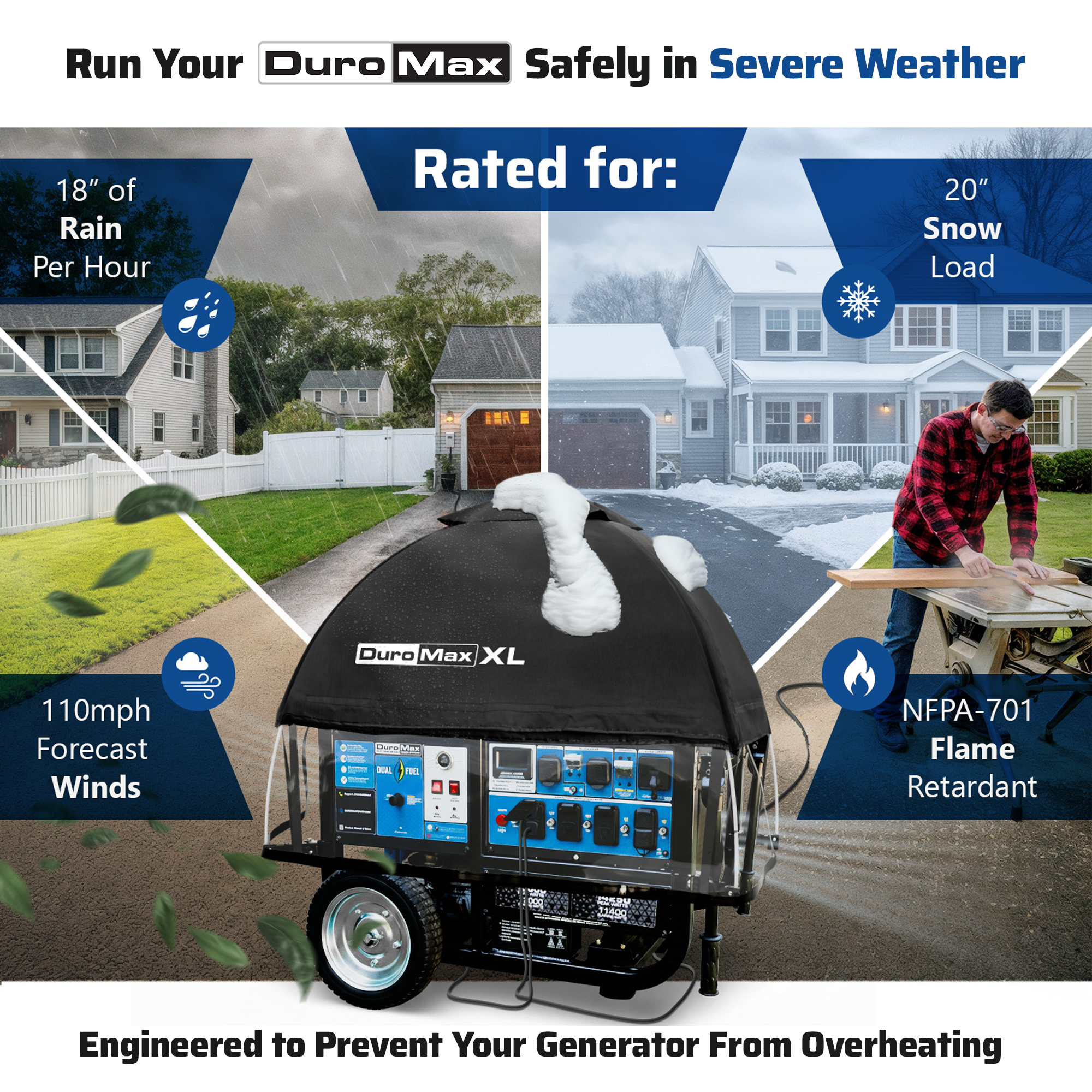 DuroMax DMX-GTX-XL Open Frame Generator Tent All Weather Cover Kit - XL - Image 2