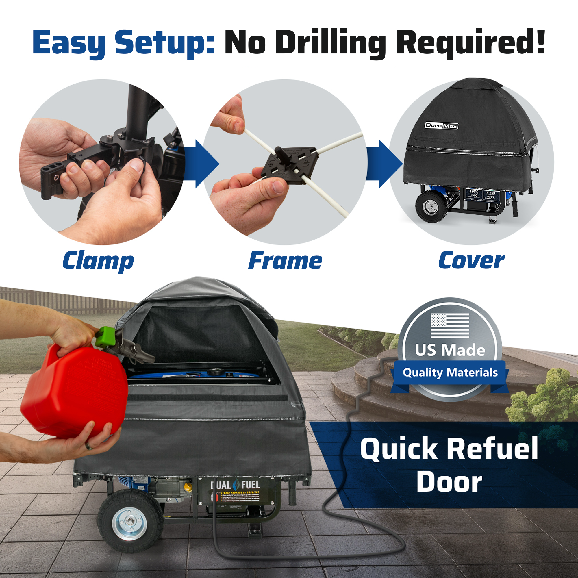 DuroMax DMX-GTX Open Frame Generator Tent All Weather Cover Kit - Image 6