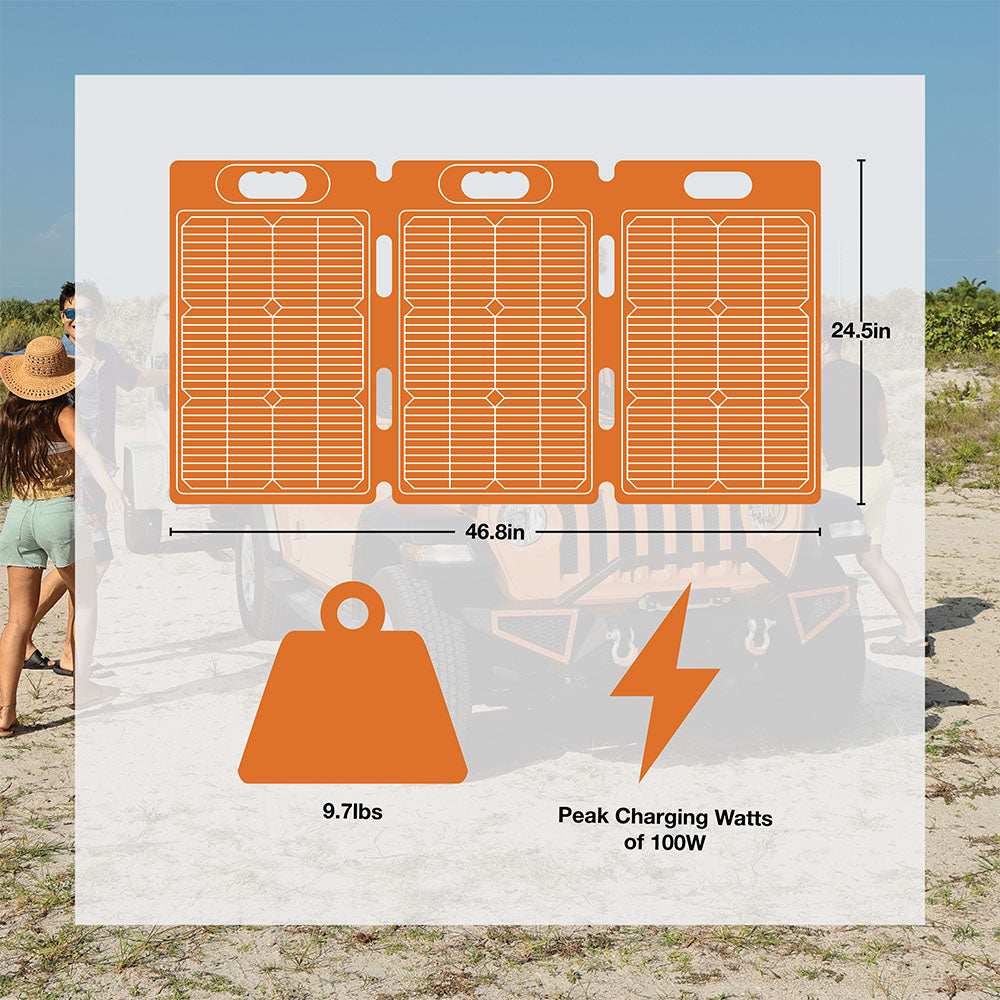 Generac GS100 100 Watts Solar Panels for Power Stations w/ Tri-Fold Design - Image 6