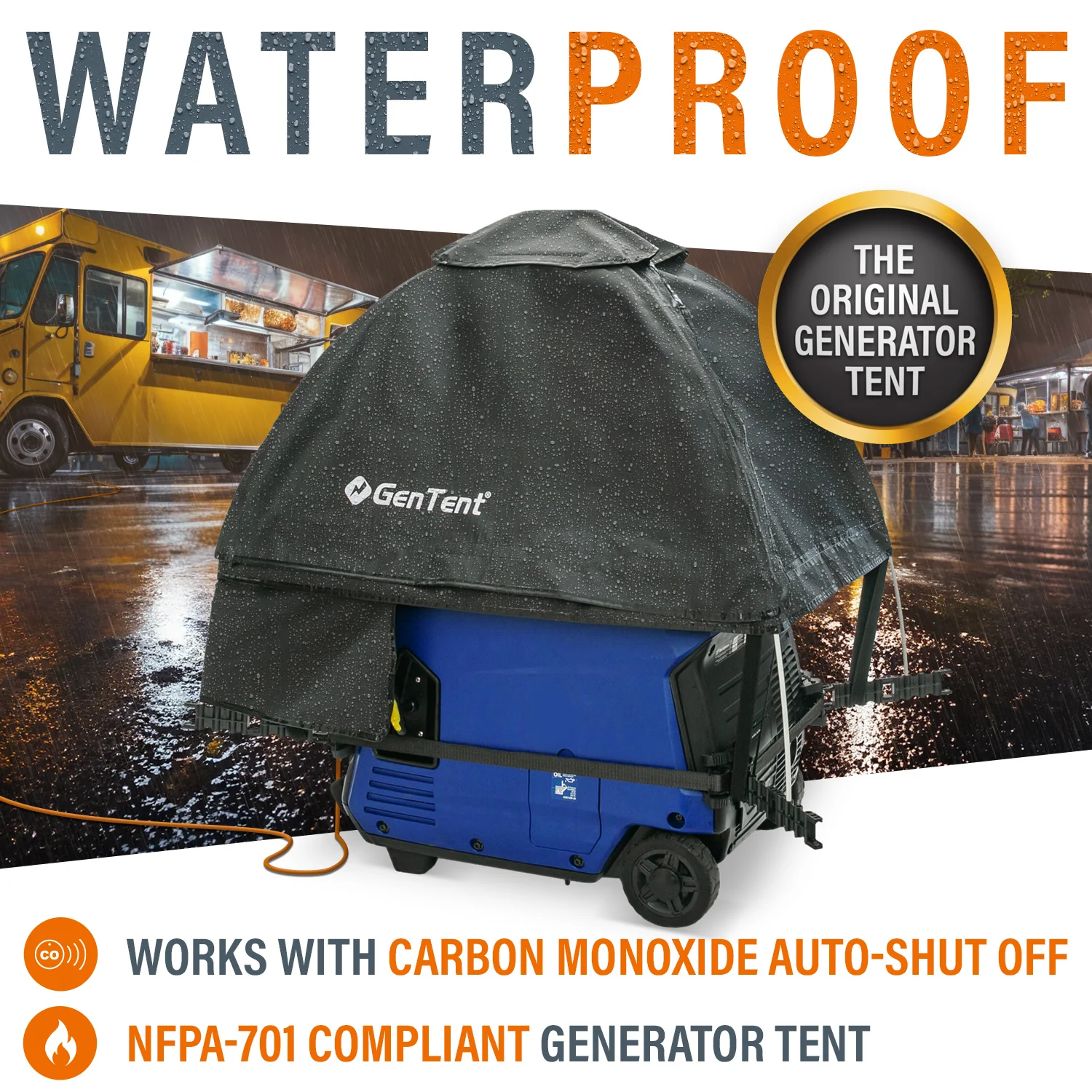 GenTent GTOICSMSBK Standard Black Generator Cover Inverter Kit for Fully Encased - Image 2