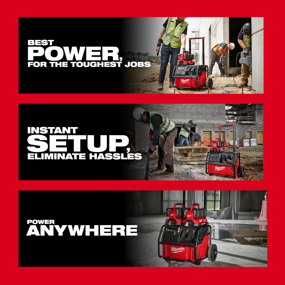 Milwaukee 3300R ROLL-ON PACKOUT 7200W/3600W 2.5kWh Battery Station Power Supply - Image 2