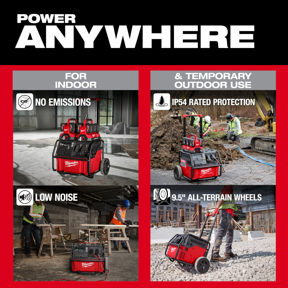 Milwaukee 3300R ROLL-ON PACKOUT 7200W/3600W 2.5kWh Battery Station Power Supply - Image 6