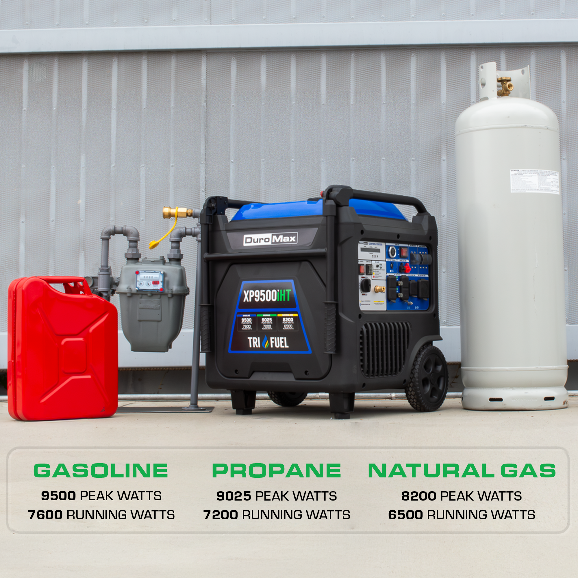 DuroMax XP9500iHT 9,500 Watt Portable Tri Fuel Inverter Generator - Quiet, Low THD - Image 3
