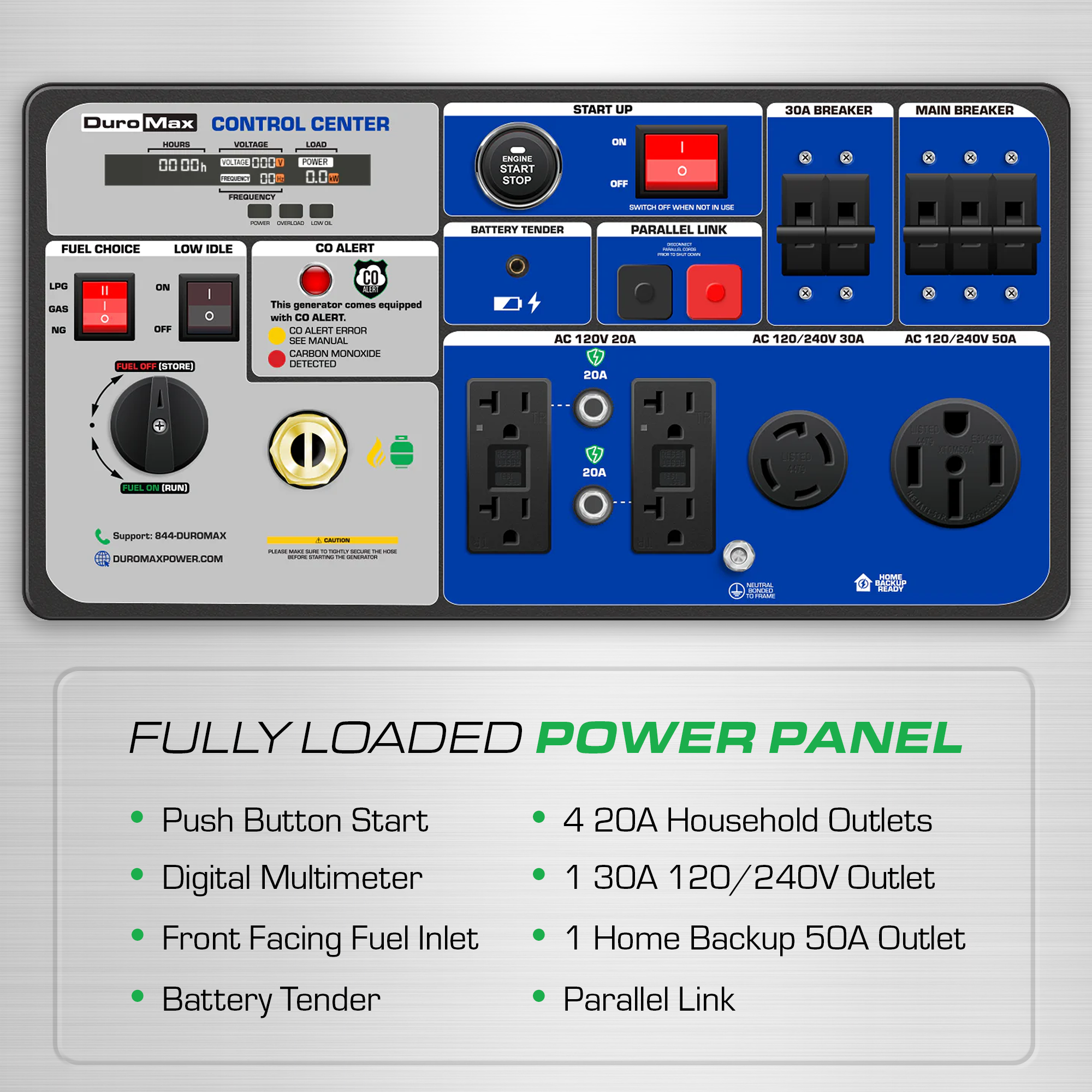 DuroMax XP9500iHT 9,500 Watt Portable Tri Fuel Inverter Generator - Quiet, Low THD - Image 5